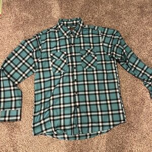DIXXON FLANNEL CANCUN Blue and Black Plaid Button Down Shirt